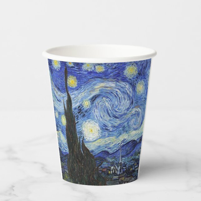 Starry night Van Gogh Paper Cups Pappbecher (Vorderseite)
