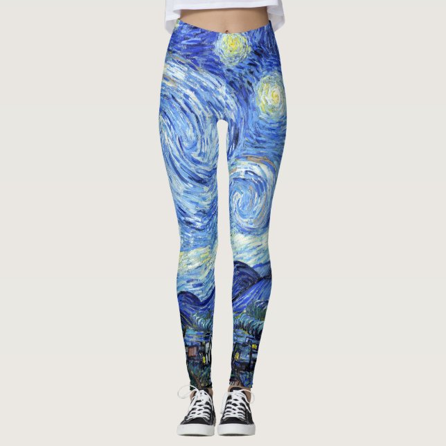 Starry Night Van Gogh überall in der Print-Legging Leggings (Vorderseite)