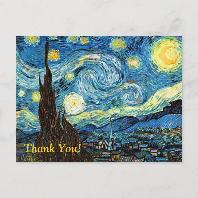 Starry Night Vielen Dank Postkarte (Vorderseite)