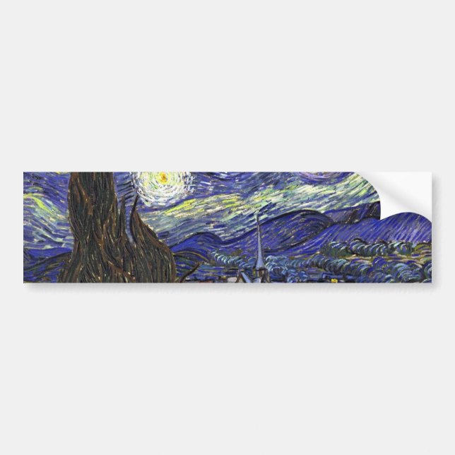 Starry Night, Vincent Van Gogh. Autoaufkleber (Vorne)