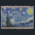 Starry Night Vincent van Gogh Decke<br><div class="desc">Dieses schöne, feine Kunstdesign zeigt das berühmte Bild des niederländischen postimpressionistischen Malers Vincent van Gogh "The Starry Night". In den 1880er Jahren, als er während seines bleibe am Asyl von Saint Remy bemalt wurde, stellte van Gogh die sanften Hügel und Zypressen dar, die er aus seinem Fenster sah. Er fügte...</div>
