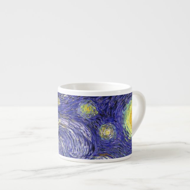 Starry Night, Vincent Van Gogh. Espressotasse (Vorderseite Rechts)