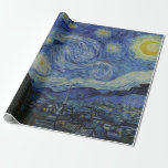 Starry Night Vincent van Gogh Geschenkpapier<br><div class="desc">Dieses schöne, feine Kunstdesign zeigt das berühmte Bild des niederländischen postimpressionistischen Malers Vincent van Gogh "The Starry Night". In den 1880er Jahren, als er während seines bleibe am Asyl von Saint Remy bemalt wurde, stellte van Gogh die sanften Hügel und Zypressen dar, die er aus seinem Fenster sah. Er fügte...</div>