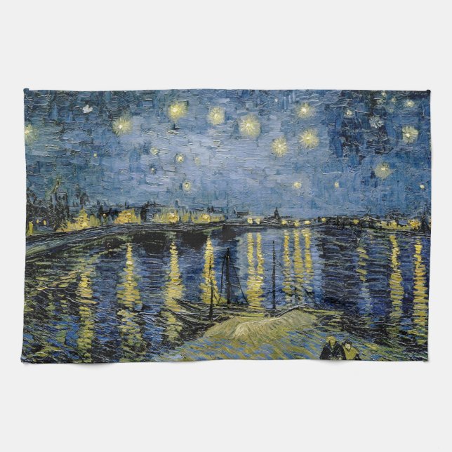 Starry Night Vincent van Gogh Geschirrtuch (Horizontal)