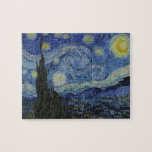 Starry Night Vincent van Gogh Kunstmalerei<br><div class="desc">Dieses wunderschöne Puzzle mit schöner Kunst zeigt das berühmte Bild des niederländischen postimpressionistischen Malers Vincent van Gogh "The Starry Night". In den 1880er Jahren, als er während seines bleibe am Asyl von Saint Remy bemalt wurde, stellte van Gogh die sanften Hügel und Zypressen dar, die er aus seinem Fenster sah....</div>