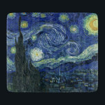 Starry Night Vincent van Gogh Kunstmalerei Cu Schneidebrett<br><div class="desc">Vincent van Gogh (Niederländisch, 1853 - 1890) Starry Night, 1889, Oil on Leinwand Ungerahmt: 73 × 92 cm (28, 7 × 36, 2 in) Dieses Bild zeigt den Blick von der Ostseite des Van Gogh-Asylzimmers in Saint-Rémy-de-Provence ce, er fügte ein idealisiertes Dorf hinzu. Seit 1941 ist es in der ständigen...</div>