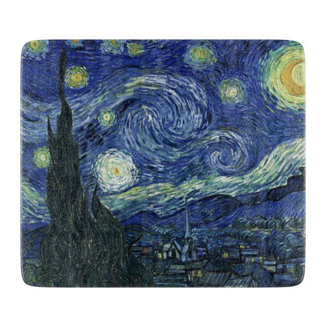 Starry Night Vincent van Gogh Kunstmalerei Cu Schneidebrett (Vorderseite)