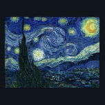 Starry Night Vincent van Gogh Kunstmalerei Poster<br><div class="desc">Vincent van Gogh (Niederländisch, 1853 - 1890) Starry Night, 1889, Oil on Leinwand Ungerahmt: 73 × 92 cm (28, 7 × 36, 2 in) Dieses Bild zeigt den Blick von der Ostseite des Van Gogh-Asylzimmers in Saint-Rémy-de-Provence ce, er fügte ein idealisiertes Dorf hinzu. Seit 1941 ist es in der ständigen...</div>