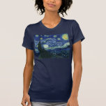 Starry Night Vincent van Gogh Kunstmalerei T-Shirt<br><div class="desc">Vincent van Gogh (Niederländisch, 1853 - 1890) Starry Night, 1889, Oil on Leinwand Ungerahmt: 73 × 92 cm (28, 7 × 36, 2 in) Dieses Bild zeigt den Blick von der Ostseite des Van Gogh-Asylzimmers in Saint-Rémy-de-Provence ce, er fügte ein idealisiertes Dorf hinzu. Seit 1941 ist es in der ständigen...</div>