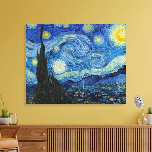 Starry Night | Vincent Van Gogh Leinwanddruck (Insitu (Wohnzimmer))
