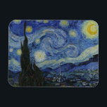 Starry Night Vincent van Gogh Magnet<br><div class="desc">Dieses hübsche rechteckige Kühlschrankmagnet zeigt das berühmte Bild des niederländischen postimpressionistischen Malers Vincent van Gogh "The Starry Night". In den 1880er Jahren, als er während seines bleibe am Asyl von Saint Remy bemalt wurde, stellte van Gogh die sanften Hügel und Zypressen dar, die er aus seinem Fenster sah. Er fügte...</div>