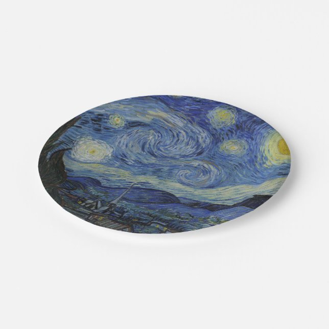 Starry Night Vincent van Gogh Pappteller (Schrägansicht)