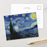 Starry Night | Vincent van Gogh Postkarte<br><div class="desc">Starry Night (1889) von dem niederländischen Künstler Vincent Van Gogh. Original Artwork ist ein Öl auf der Leinwand,  das einen kraftvollen postimpressionistischen Nachthimmel in launischen Blau- und Gelbtönen darstellt. Verwenden Sie die Entwurfstools,  um einen benutzerdefinierten Text hinzuzufügen oder das Bild zu personalisieren.</div>