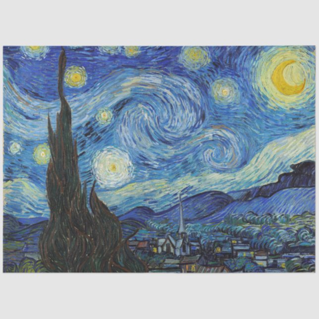 Starry Night, Vincent van Gogh Seidenpapier (Vorderseite)