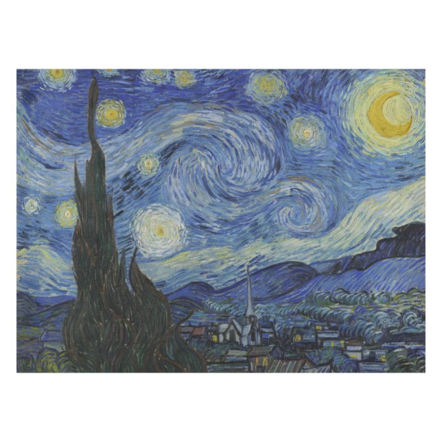 Starry Night Vincent van Gogh Tischdecke (Vorderseite (Horizontal))