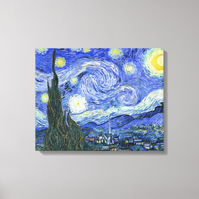 Starry Night ~ Vincent van Gogh ~ Triptych Leinwanddruck (Vorderseite)