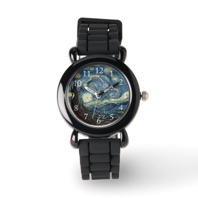 Starry Night von Van Gogh. Armbanduhr (Vorderseite)