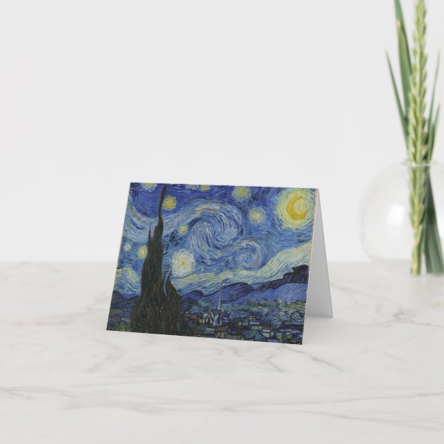 "Starry Night" von Van Gogh Feiertagskarte (Vorderseite)