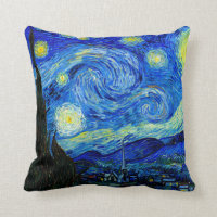 Starry Night von Van Gogh Fine Art Pillow