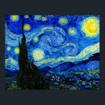 Starry Night von Van Gogh Fine Art Poster Print<br><div class="desc">Vincent van Gogh - Starry Night gemalt in St Remy,  Frankreich im Jahr 1889 Fine Art Print. Dieses Bild wurde digital verbessert,  um die originalen fetten,  hellen Farben wieder herzustellen - ein perfektes Geschenk für jeden Kunstliebhaber!</div>