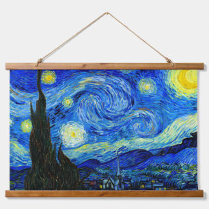 Starry Night von Van Gogh Fine Art Poster Print Wandteppich Mit Holzrahmen