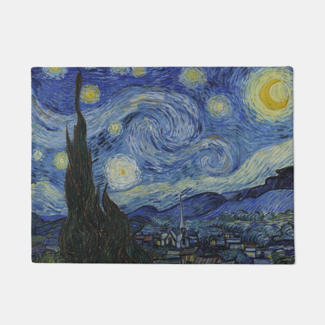 "Starry Night" von Van Gogh Fußmatte (Vorderseite)