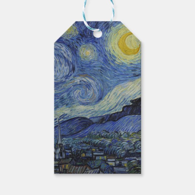 "Starry Night" von Van Gogh Geschenkanhänger (Vorderseite)