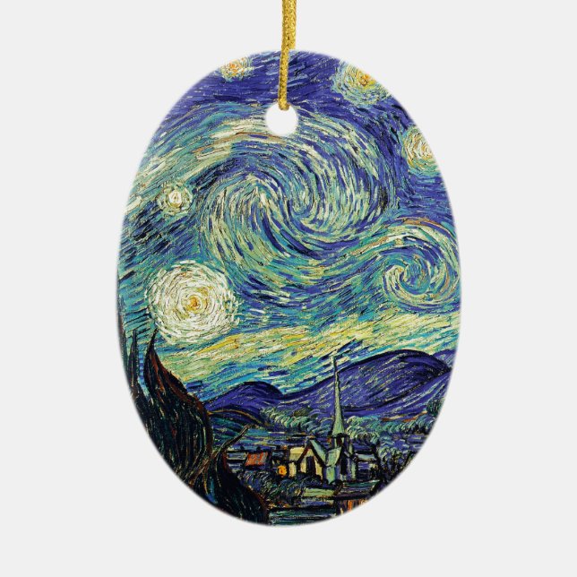 Starry Night von van Gogh Keramikornament (Vorne)