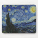 "Starry Night" von Van Gogh Mousepad<br><div class="desc">Dieses Design zeichnet sich durch eine hochauflösende,  unveränderte und unbearbeitete Reproduktion von Van Goghs berühmtem "Starry Night" Gemälde aus.</div>