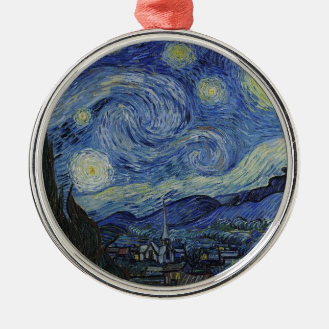 "Starry Night" von Van Gogh Ornament Aus Metall (Vorne)