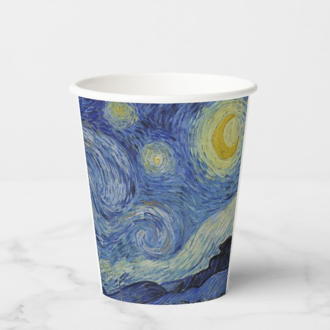 "Starry Night" von Van Gogh Pappbecher (Vorderseite)