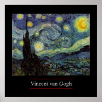 Starry Night von van Gogh Post-Impressionist Poste