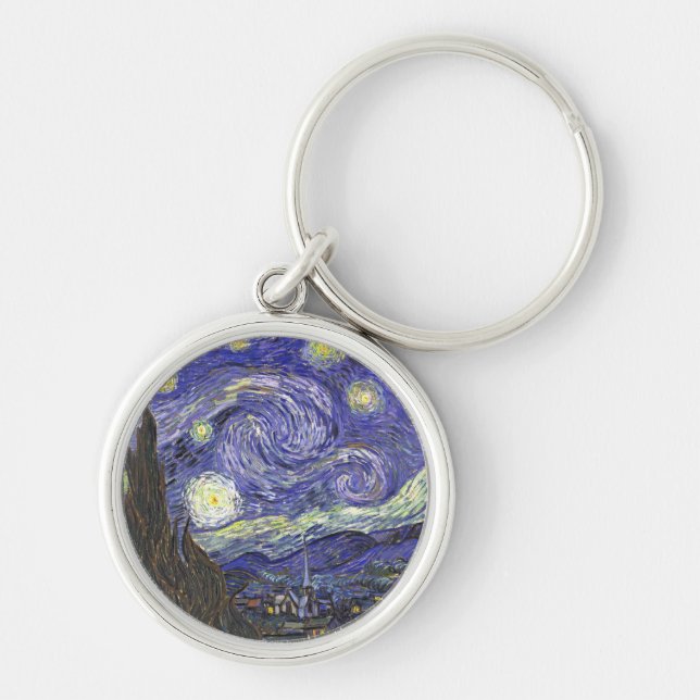 Starry Night von Van Gogh Premium Schlüsselanhänge Schlüsselanhänger (Vorne)