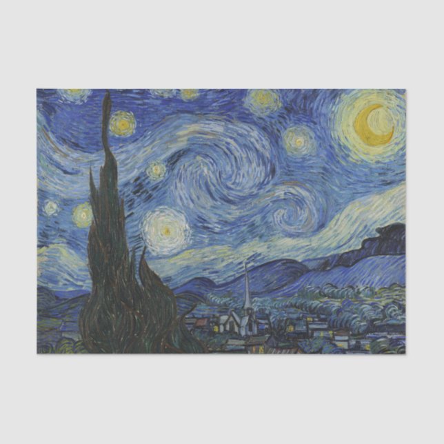 "Starry Night" von Van Gogh Seidenpapier (Vorderseite)