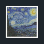 "Starry Night" von Van Gogh Serviette<br><div class="desc">Dieses Design zeichnet sich durch eine hochauflösende,  unveränderte und unbearbeitete Reproduktion von Van Goghs berühmtem "Starry Night" Gemälde aus.</div>