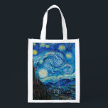 Starry Night von Van Gogh, Wiederverwendbare Einkaufstasche<br><div class="desc">Vincent Van Gogh's berühmtes Gemälde,  Starry Night.</div>