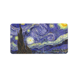 Starry Night von Vincent van Gogh Adressaufkleber