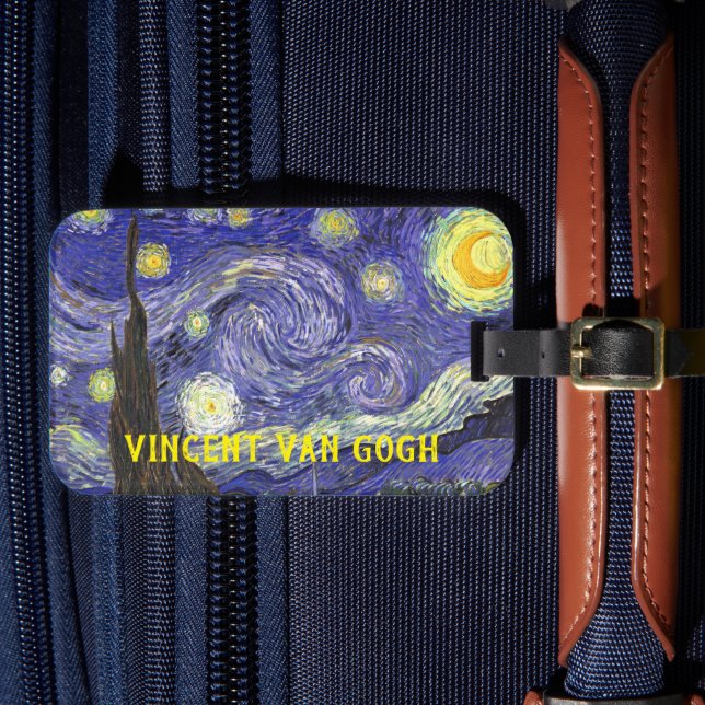 Starry Night von Vincent van Gogh Gepäckanhänger (Vorderseite Insitu 4)