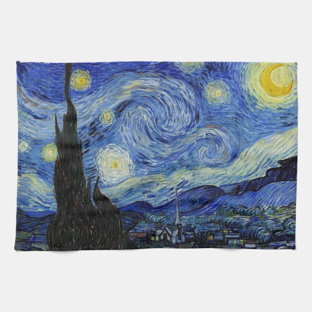 Starry Night von Vincent Van Gogh Handtuch (Horizontal)