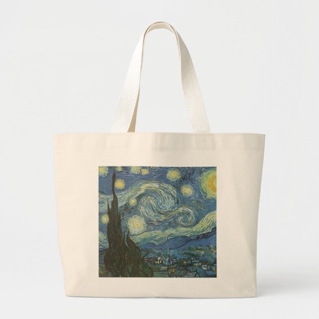 Starry Night von Vincent Van Gogh Jumbo Stoffbeutel (Vorne)