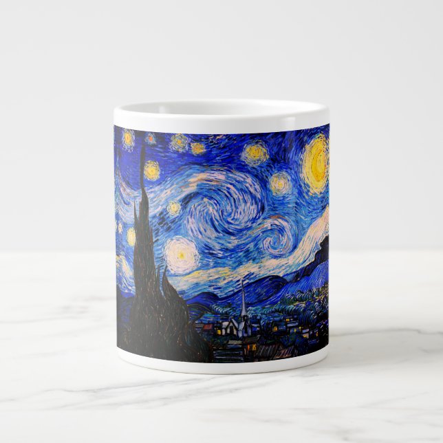 Starry Night von Vincent Van Gogh Jumbo-Tasse (Vorderseite)
