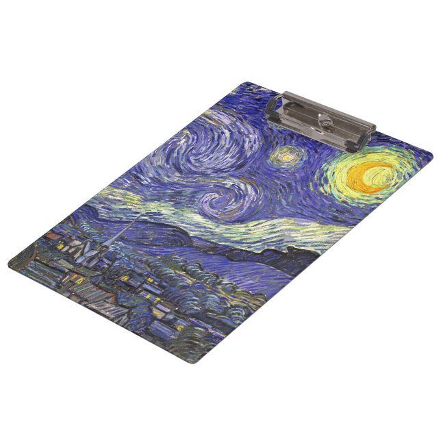 Starry Night von Vincent van Gogh Klemmbrett (Schrägansicht)