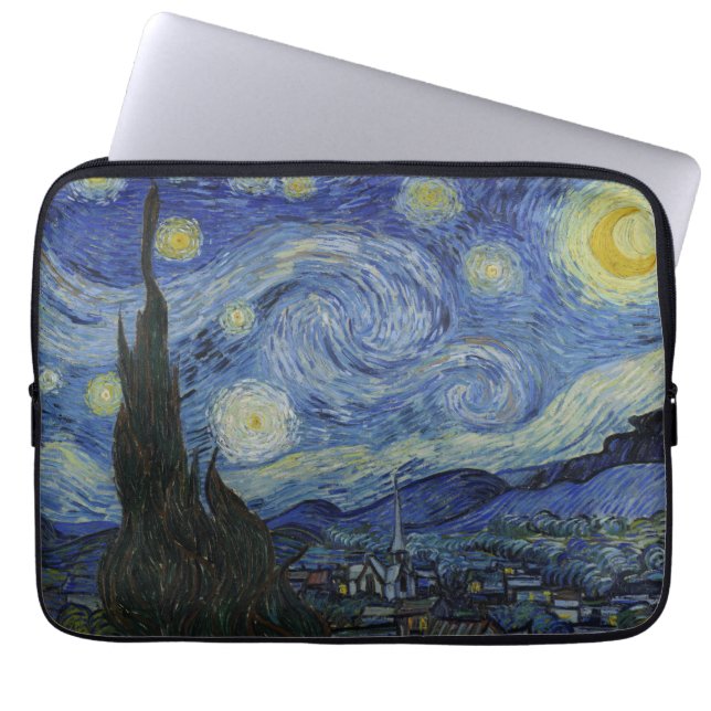 Starry Night von Vincent Van Gogh Laptopschutzhülle (Vorderseite)