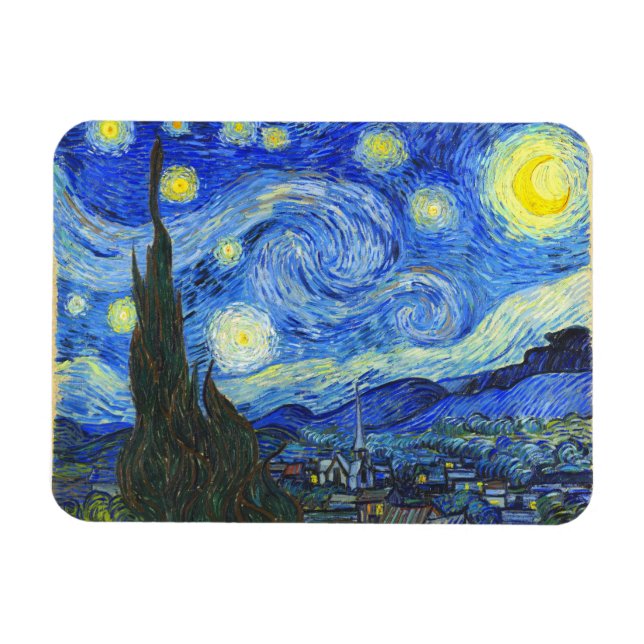 Starry Night von Vincent van Gogh Magnet (Horizontal)