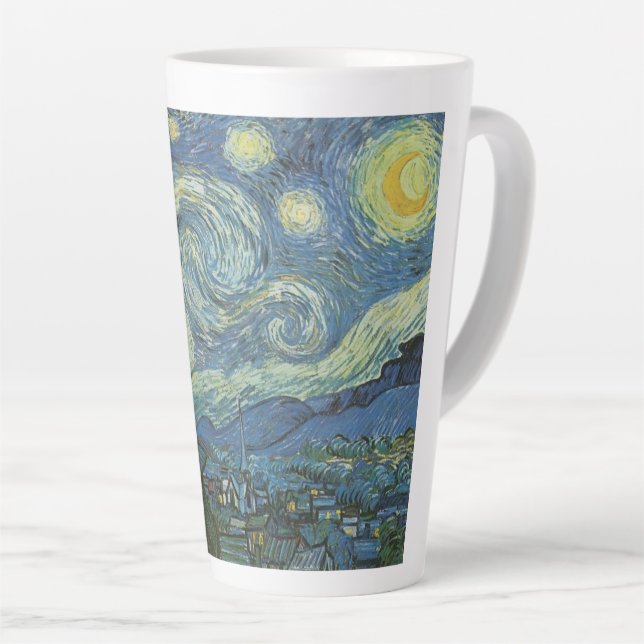 Starry Night von Vincent Van Gogh Milchtasse (Rechte Ecke)