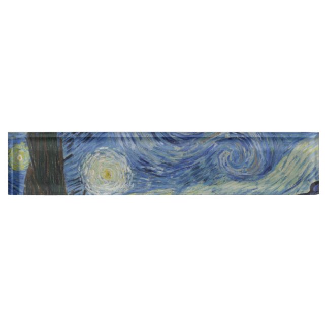 Starry Night von Vincent Van Gogh Namensplakette (Vorderseite)