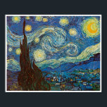 Starry Night von Vincent van Gogh Poster<br><div class="desc">Vincent Willem van Gogh, ein niederländischer Post-Impressionist Maler, ist am besten bekannt für seine Verwendung lebendiger Farben und die emotionale Wirkung seiner Arbeit.</div>