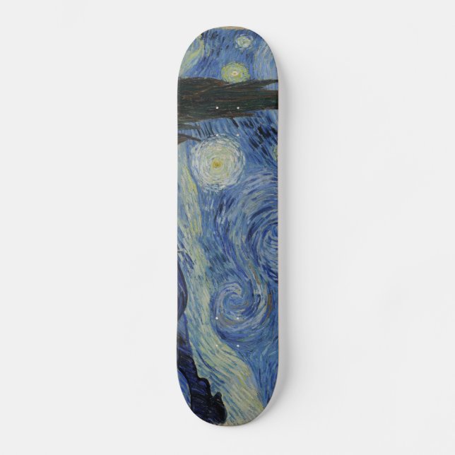Starry Night von Vincent Van Gogh Skateboard (Vorderseite)