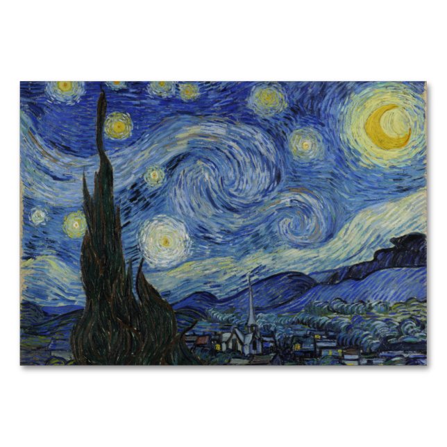 Starry Night von Vincent Van Gogh Tischnummer (Vorderseite)
