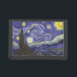 Starry Night von Vincent van Gogh Trifold Geldbörse<br><div class="desc">Starry Night by Vincent van Gogh ist ein Vintages, kunstvolles Post-Impressionismus Landschaft Stadtbild mit Blick auf Saint Remy, Frankreich aus van Gogh Asyl. Der Nachthimmel wirbelt mit Wolken und leuchtendem Halbmond und strahlenden Sternen über dem malerischen Dorf. Starry Night ist wahrscheinlich van Goghs berühmteste Gemälde und wurde während des Tages...</div>